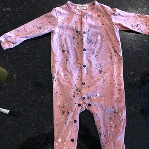 Miles Baby Footie Pink Paint Splatter Pajamas